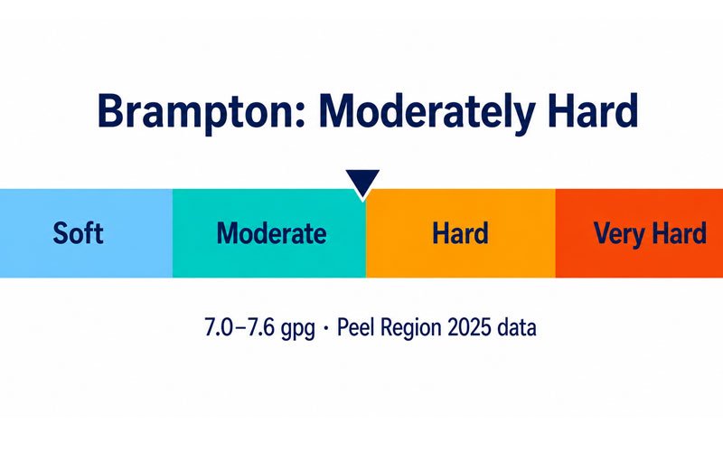 Brampton water hardness level, Peel Region 2025 data Brampton water hardness level, Peel Region 2025 data