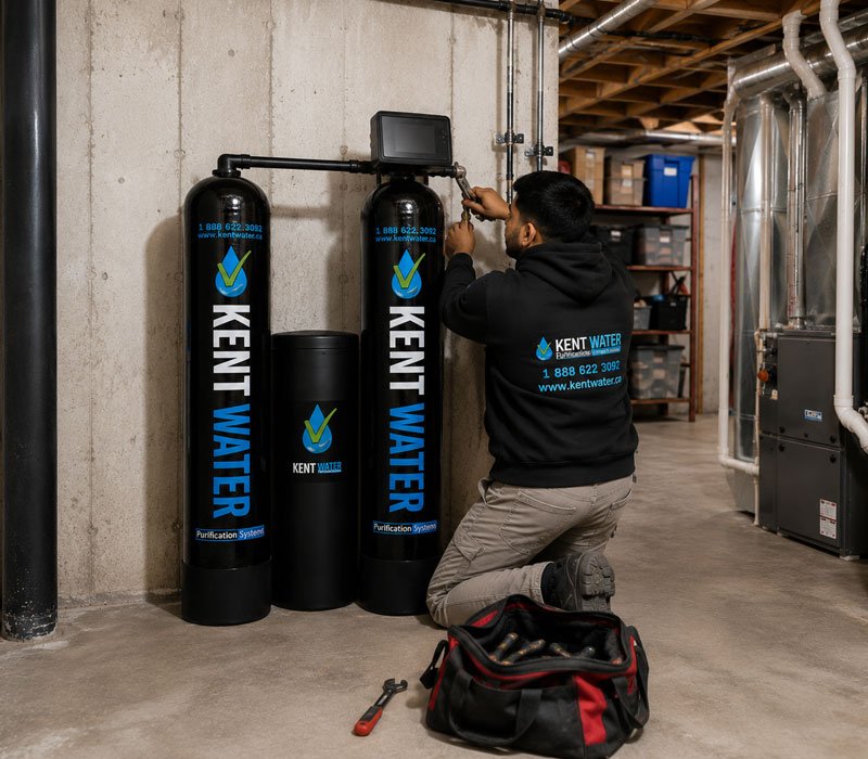 Scale buildup and mineral deposits caused by hard municipal water in home plumbing Scale buildup and mineral deposits caused by hard municipal water in home plumbing