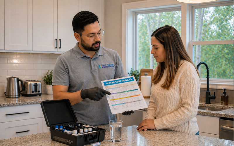 Scale buildup and mineral deposits caused by hard municipal water in home plumbing