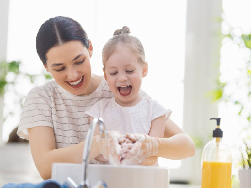 Softened water providing gentle handwashing comfort for families