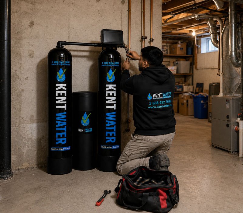 Kent Water duplex water softener system installation, Oakville, ON Kent Water duplex water softener system installation, Oakville, ON